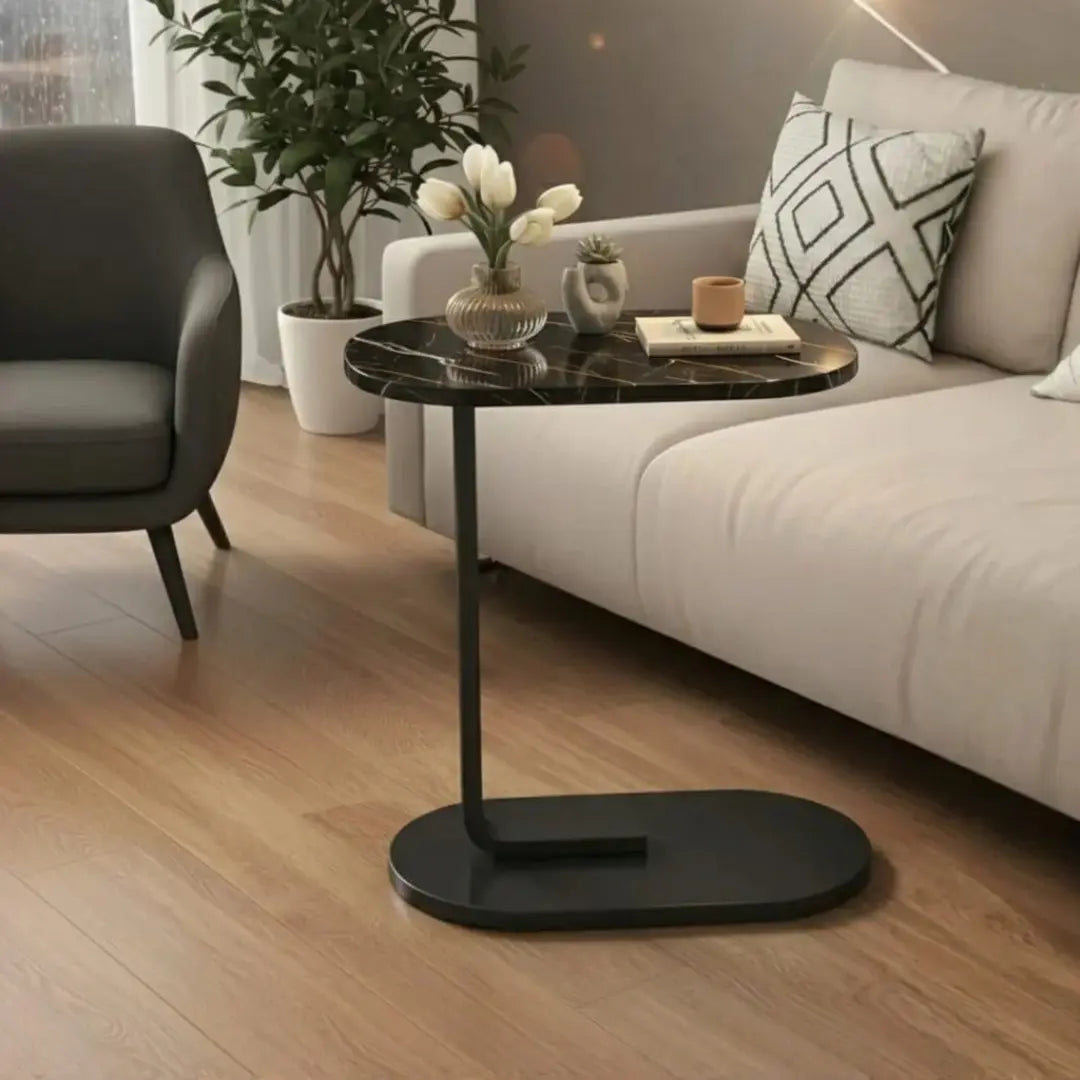 C-Shaped Sofa Side Table (Fixed Height)